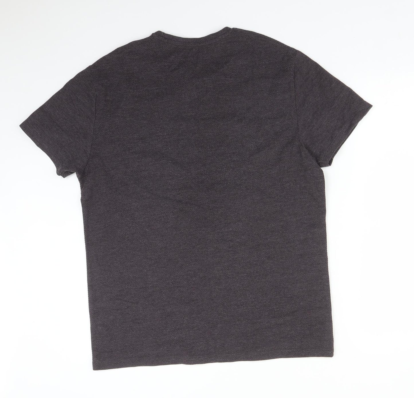 TU Mens Purple  Cotton  T-Shirt Size L Round Neck