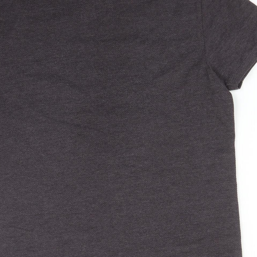 TU Mens Purple  Cotton  T-Shirt Size L Round Neck