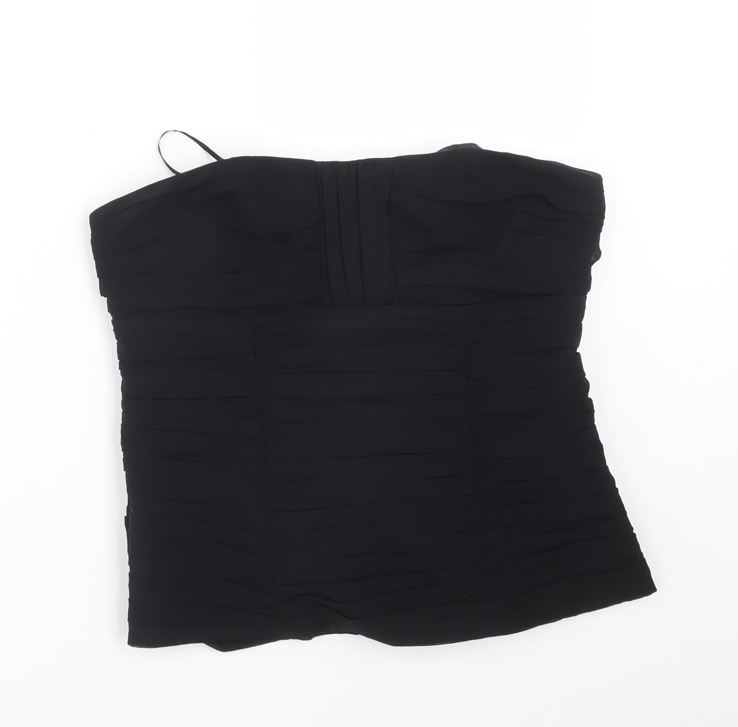 NEXT Womens Black  Polyester Basic T-Shirt Size 14 Sweetheart