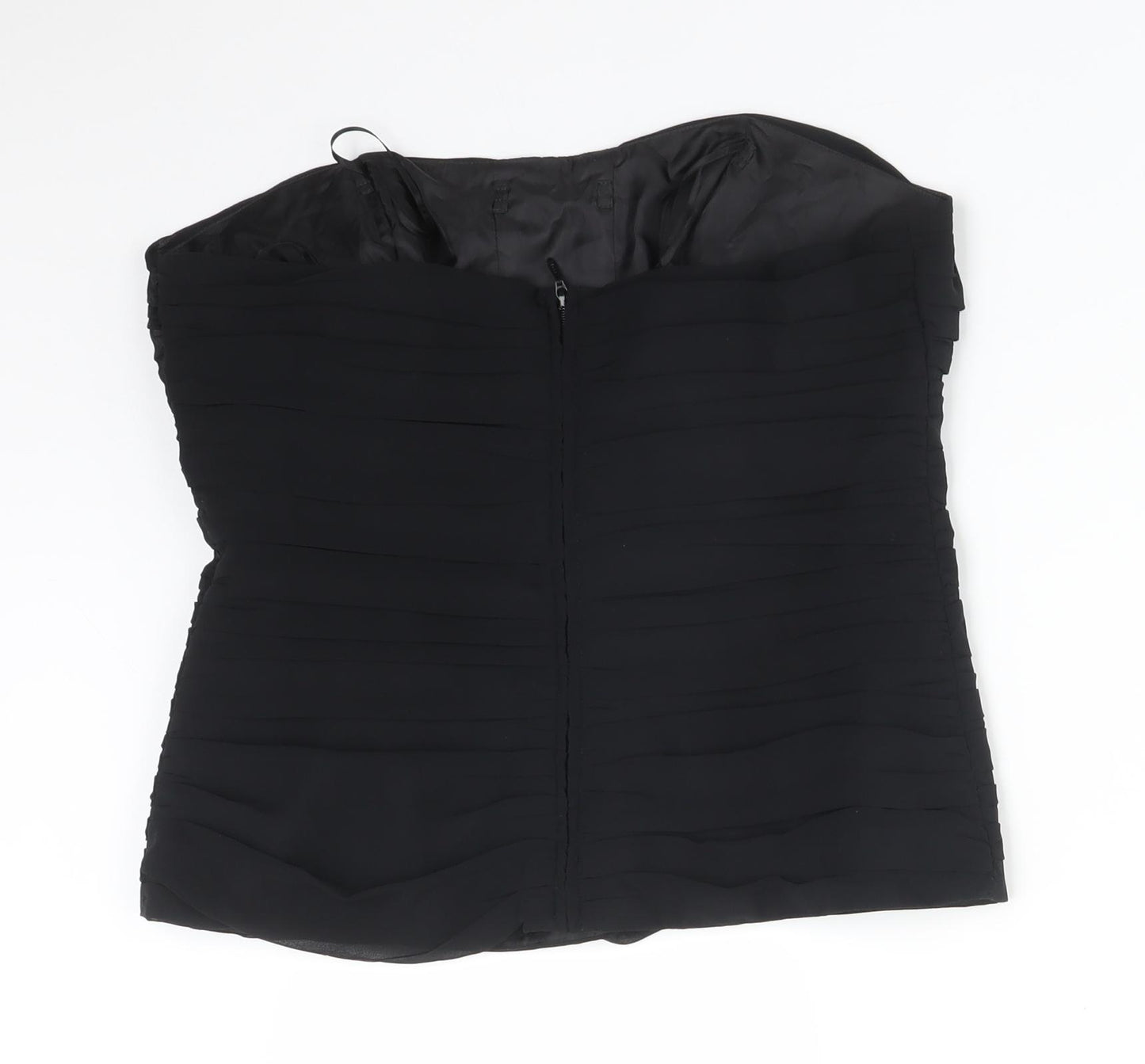 NEXT Womens Black  Polyester Basic T-Shirt Size 14 Sweetheart