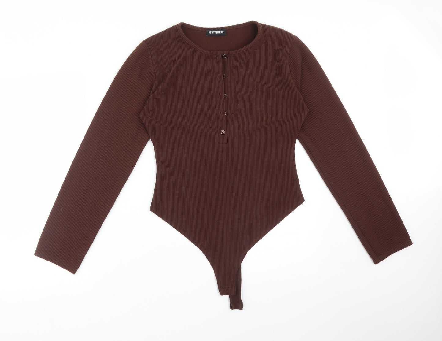 MISSYEMPIRE Womens Brown Striped Polyester Bodysuit One-Piece Size 14