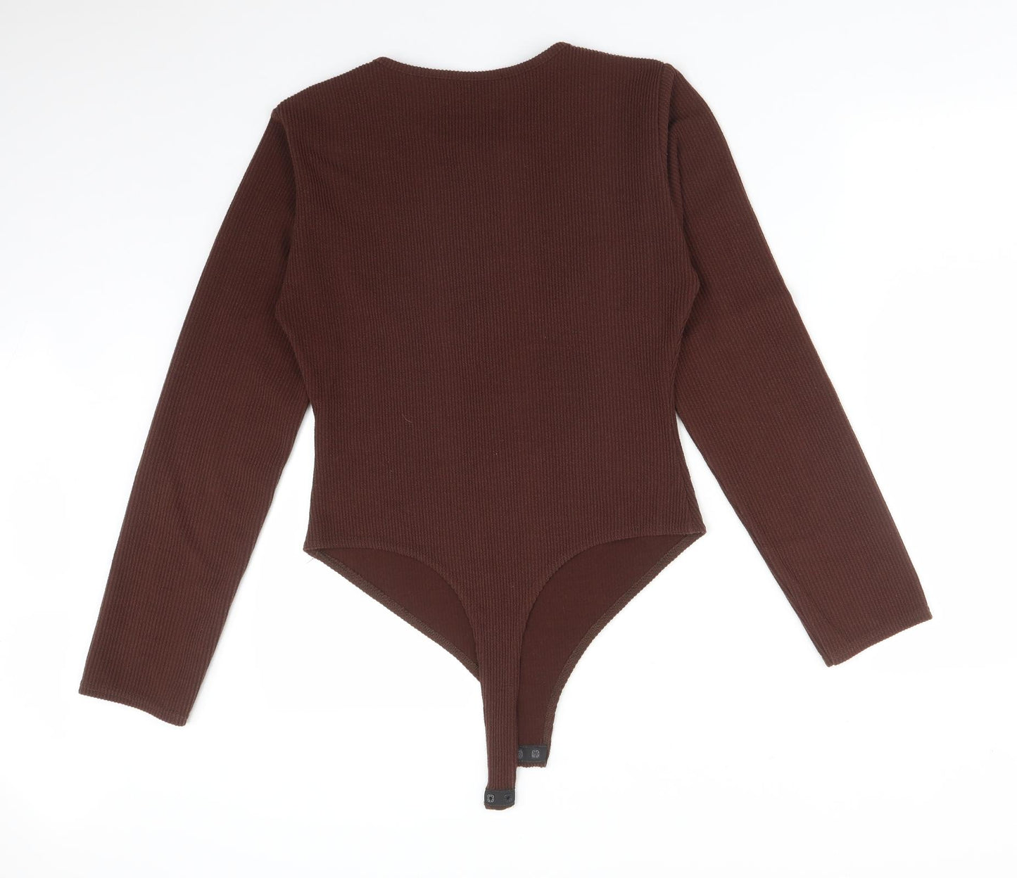 MISSYEMPIRE Womens Brown Striped Polyester Bodysuit One-Piece Size 14
