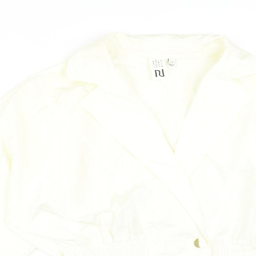 River Island Womens Yellow  Nylon Basic T-Shirt Size 12 V-Neck