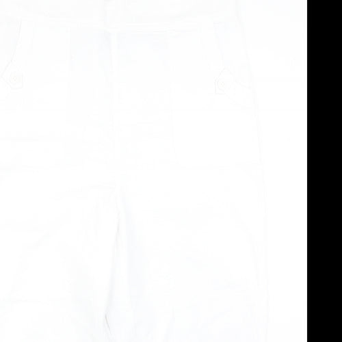 ISLE Womens White  Cotton Trousers  Size 16 L21 in Regular
