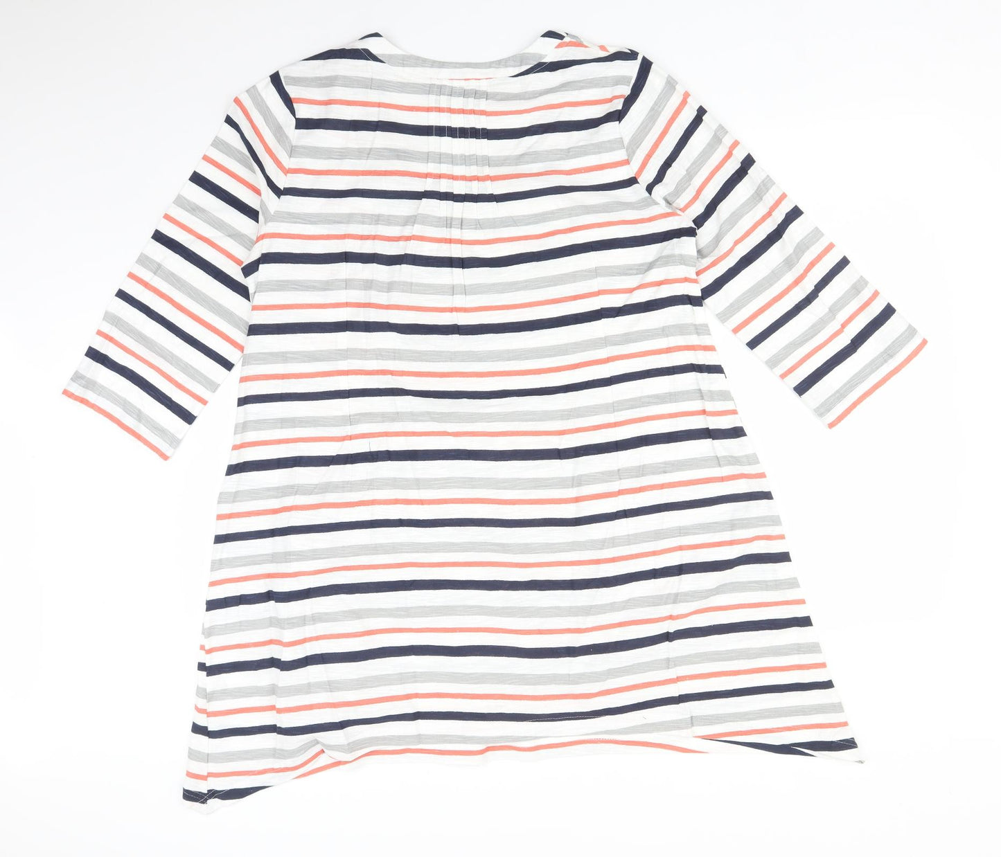 Capri Womens Multicoloured Striped  Basic T-Shirt Size M Scoop Neck