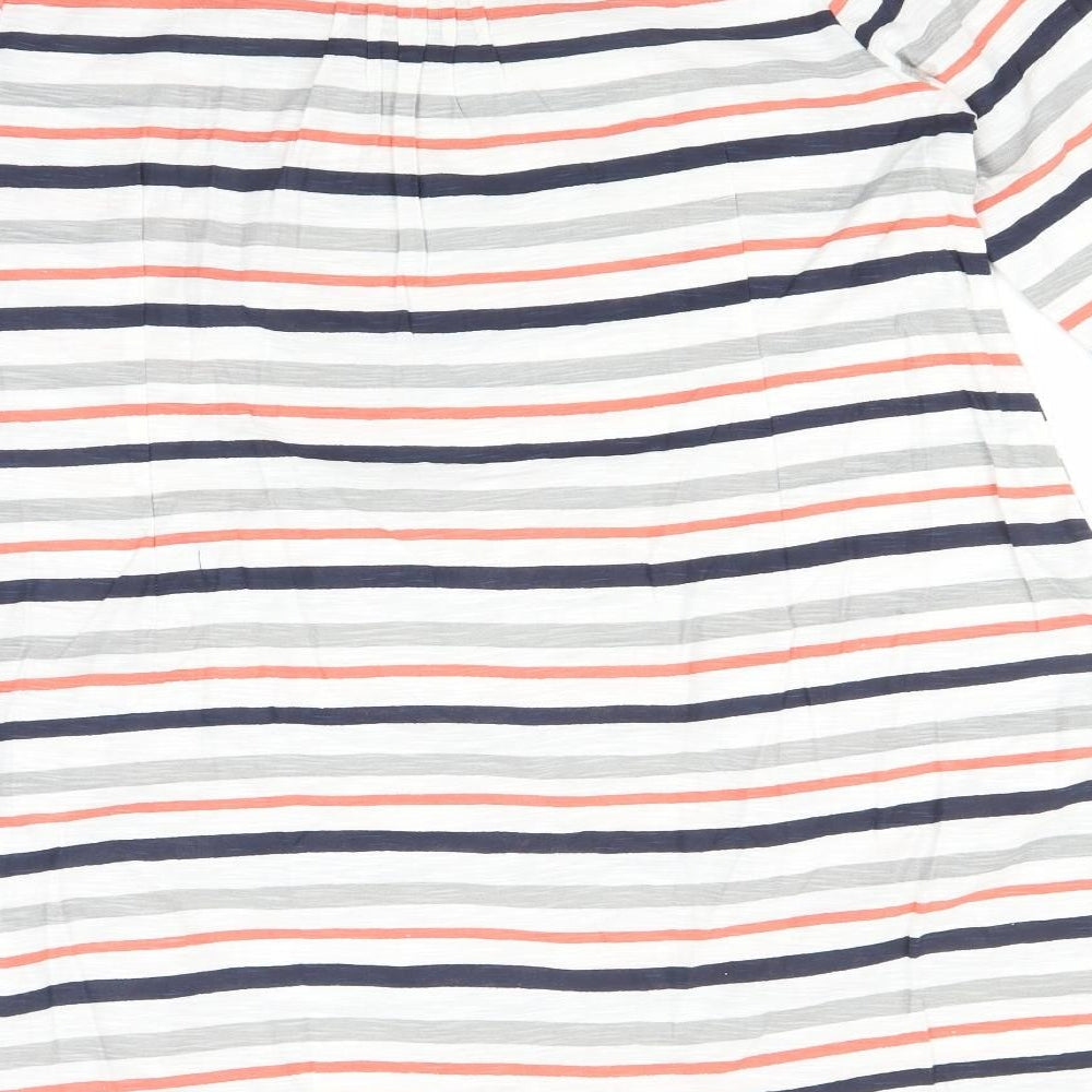 Capri Womens Multicoloured Striped  Basic T-Shirt Size M Scoop Neck