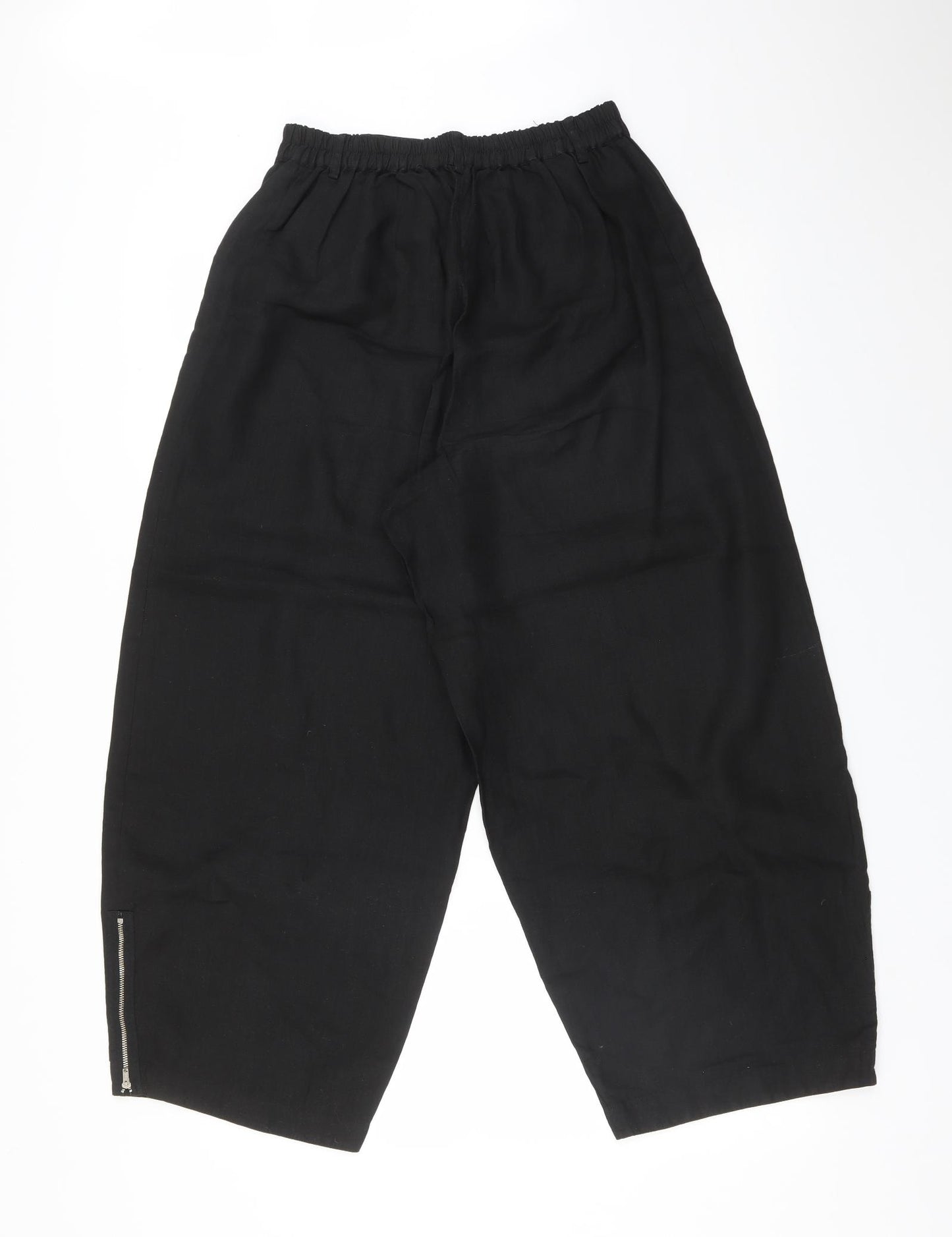 YACCOMARICARD Womens Black  Linen Bloomer Trousers Size 24 L26 in Regular