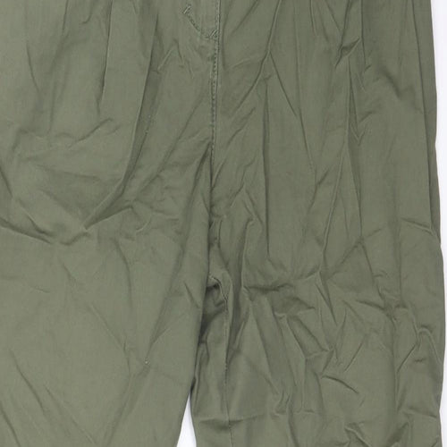 H&M Womens Green  Cotton Chino Trousers Size 4 L28 in Regular