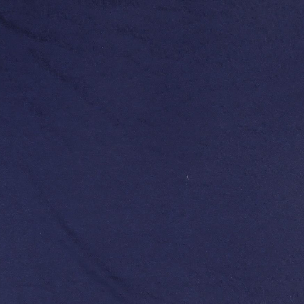 BONMARCHE Womens Blue Geometric Polyester Basic T-Shirt Size 18 Round Neck