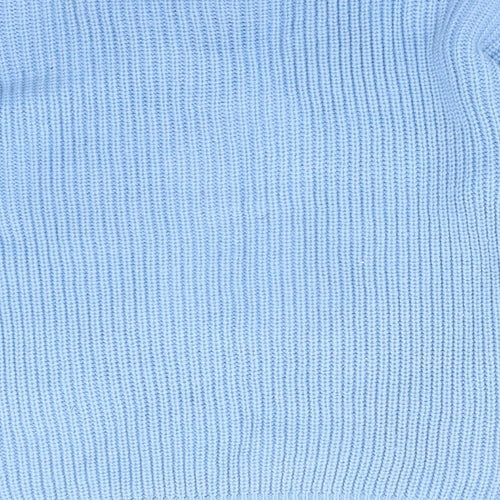 Dorothy Perkins Womens Blue Mock Neck  Acrylic Pullover Jumper Size 8