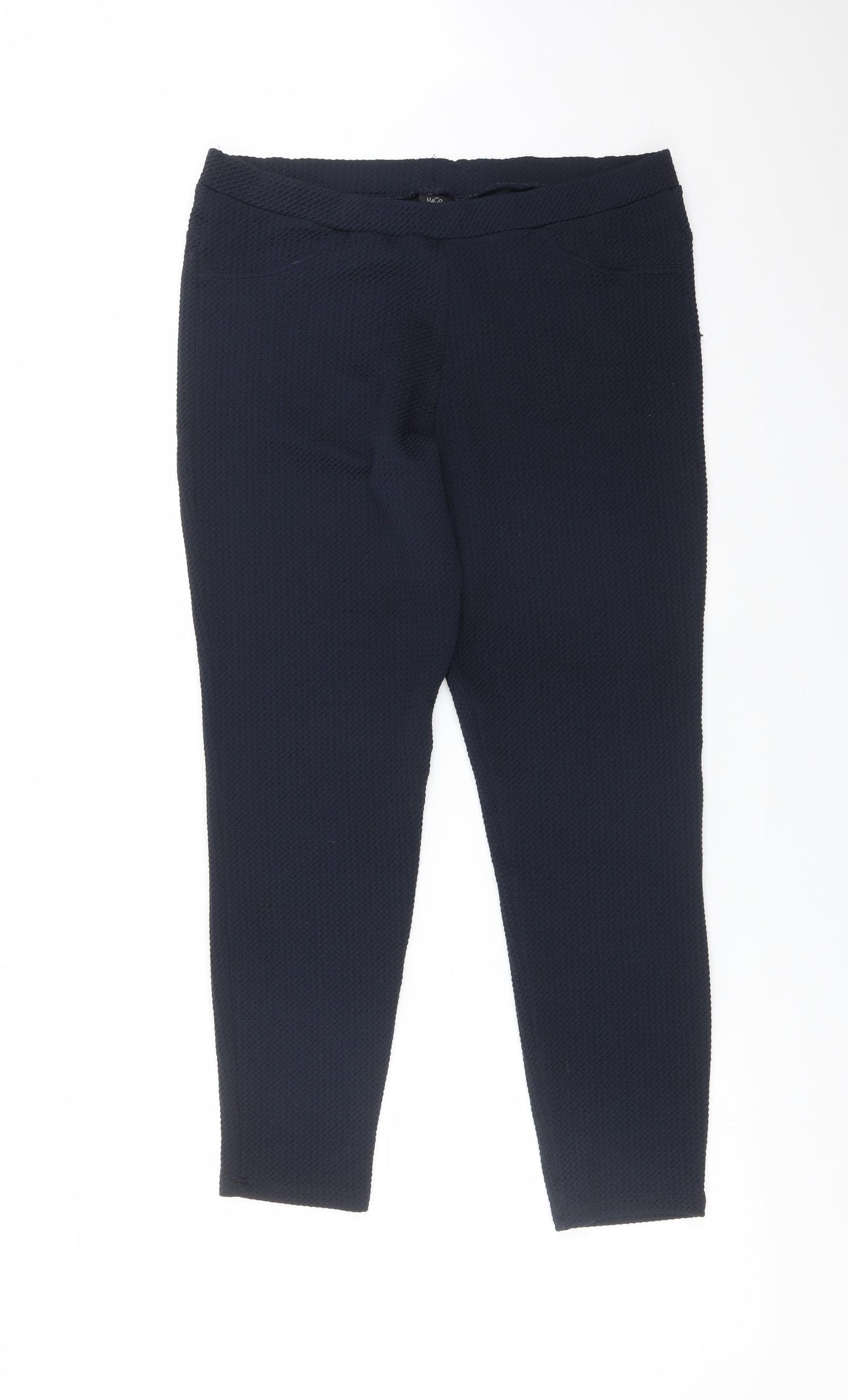 M&Co Womens Blue  Polyester Jegging Trousers Size 12 L25 in Regular
