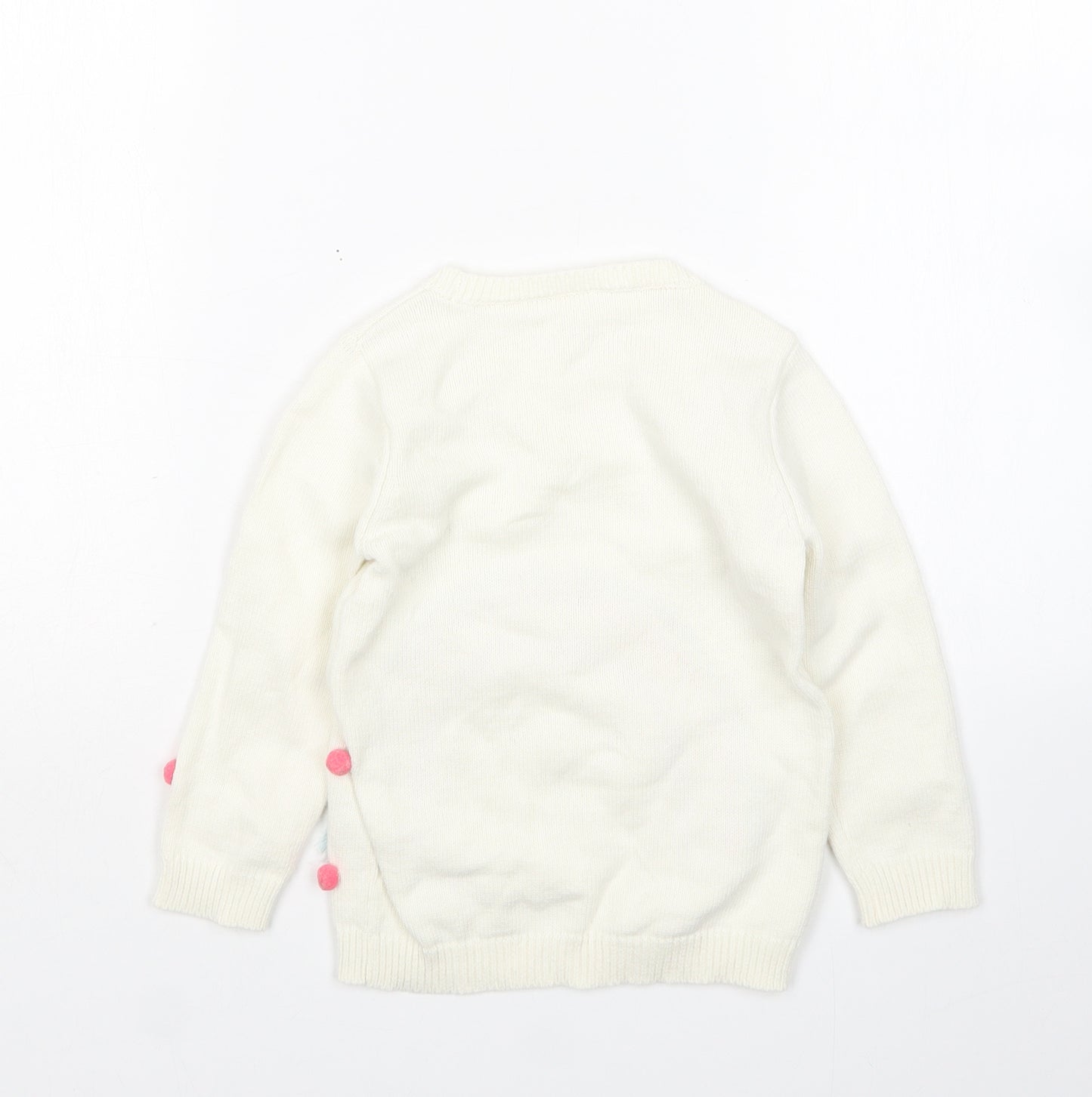 George Girls Multicoloured Round Neck Polka Dot Cotton Pullover Jumper Size 3-4 Years