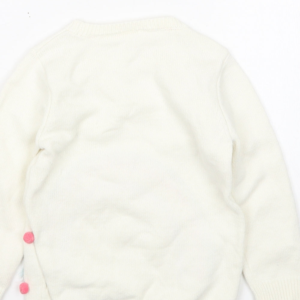 George Girls Multicoloured Round Neck Polka Dot Cotton Pullover Jumper Size 3-4 Years