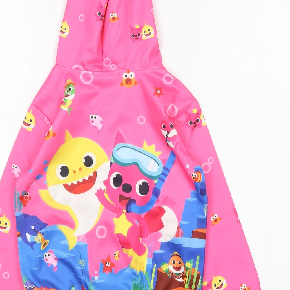 E Bei K Girls Multicoloured Animal Print Polyester Full Zip Hoodie Size 5 Years   - Baby Shark