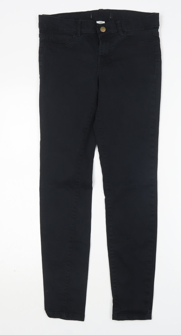 H&M Womens Black  Cotton Skinny Jeans Size 8 L29 in Regular