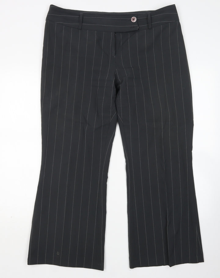 Littlewoods Womens Multicoloured Striped Polyester Trousers  Size 18 L29 in Regular