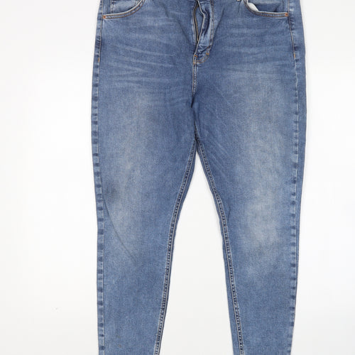 Topshop Womens Blue  Cotton Skinny Jeans Size 36 in L26 in Regular