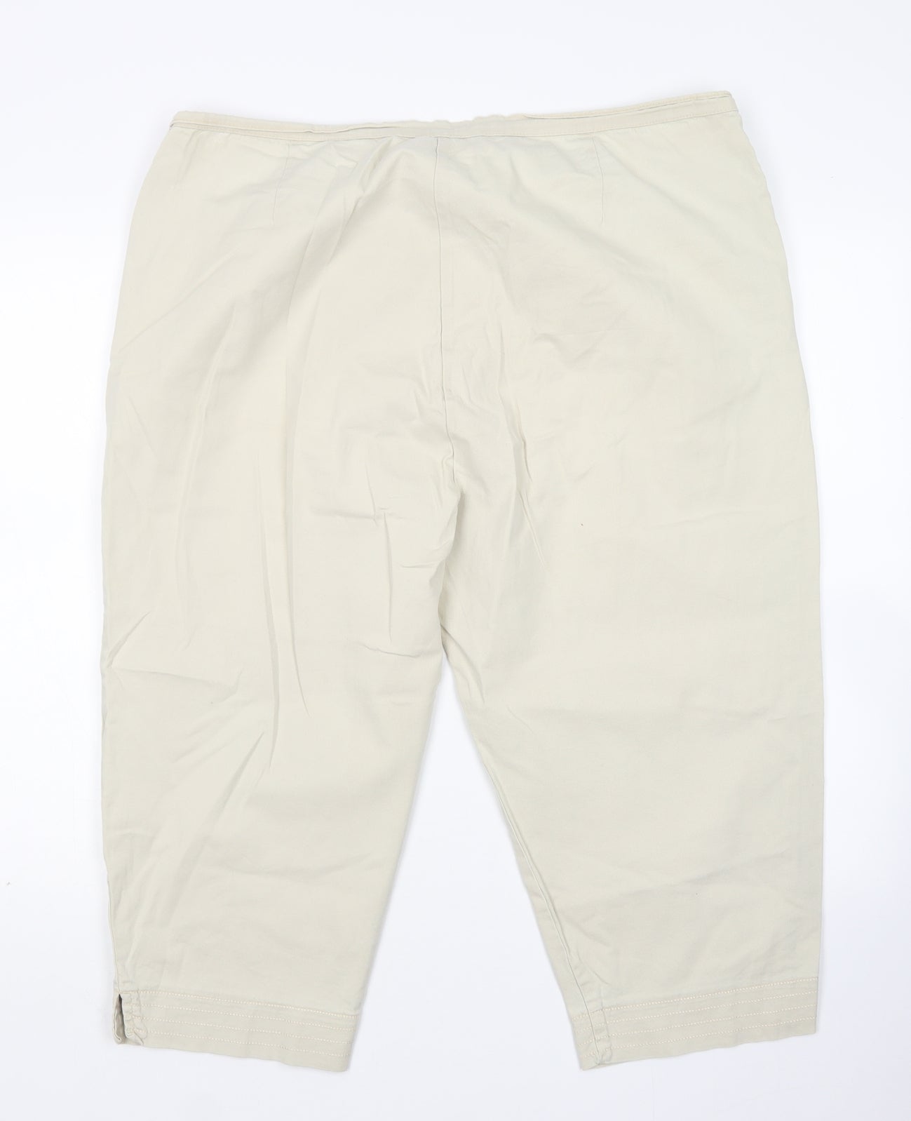 Bonmarche Womens Beige   Pedal Pusher Trousers Size 22 L20 in Regular