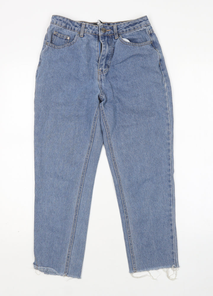 Missguided Womens Blue Cotton Mom Jeans Size 6 L24 in Regular