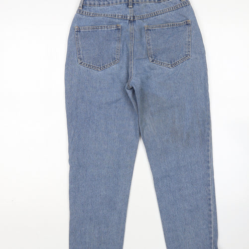 Missguided Womens Blue  Cotton Mom Jeans Size 6 L24 in Regular