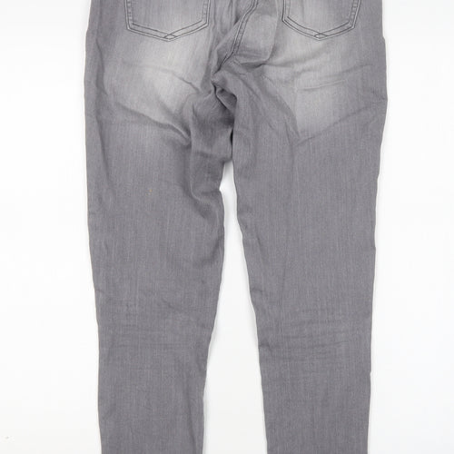 TU Womens Grey  Cotton Skinny Jeans Size 10 L29 in Regular