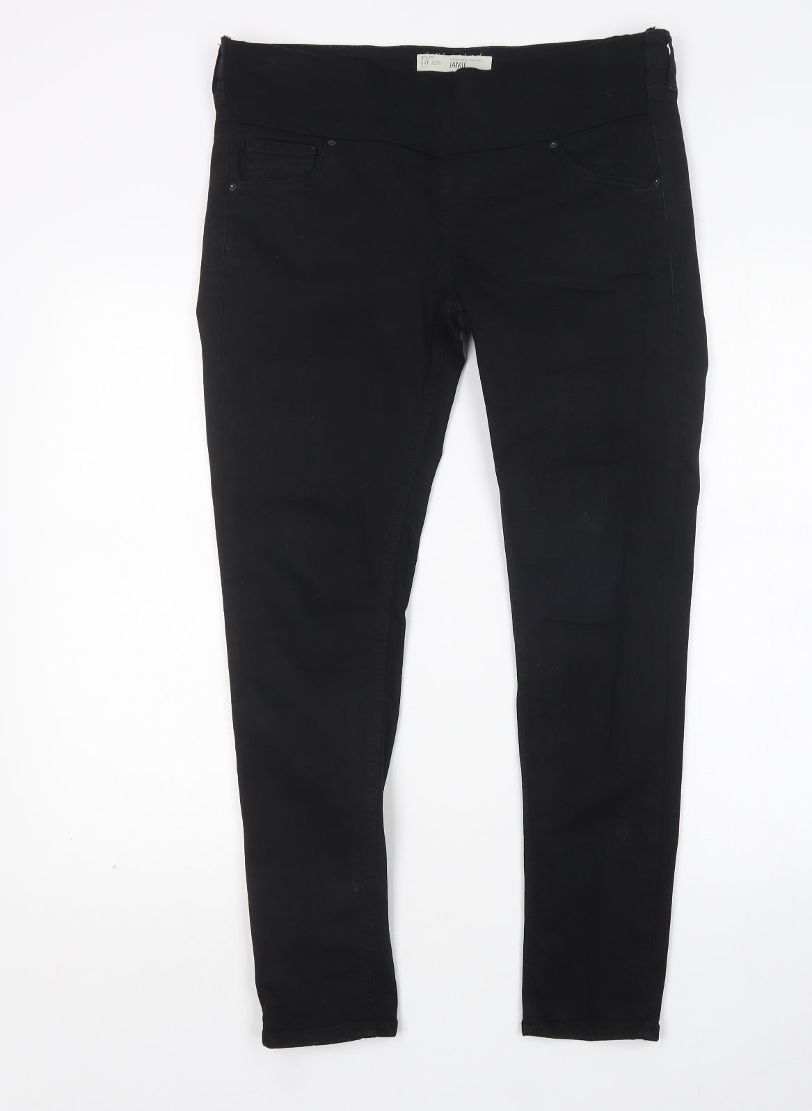 Topshop Womens Black  Cotton Jegging Jeans Size 12 L28 in Regular