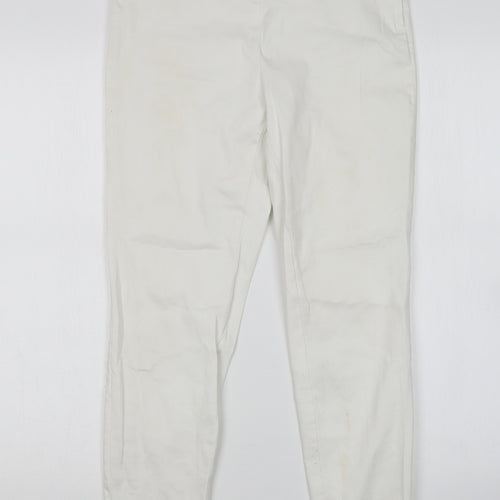 H&M Womens White  Cotton Skinny Jeans Size 8 L26 in Regular