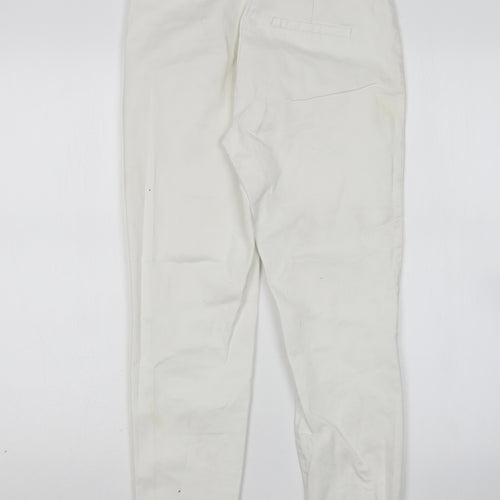 H&M Womens White  Cotton Skinny Jeans Size 8 L26 in Regular