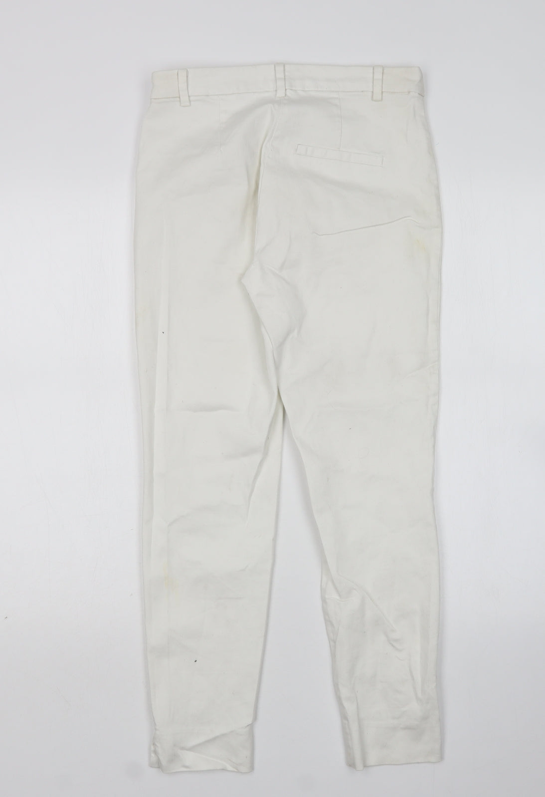 H&M Womens White  Cotton Skinny Jeans Size 8 L26 in Regular