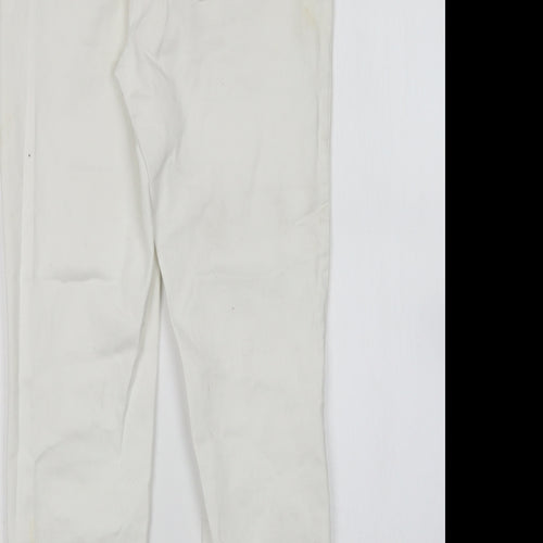 H&M Womens White  Cotton Skinny Jeans Size 8 L26 in Regular
