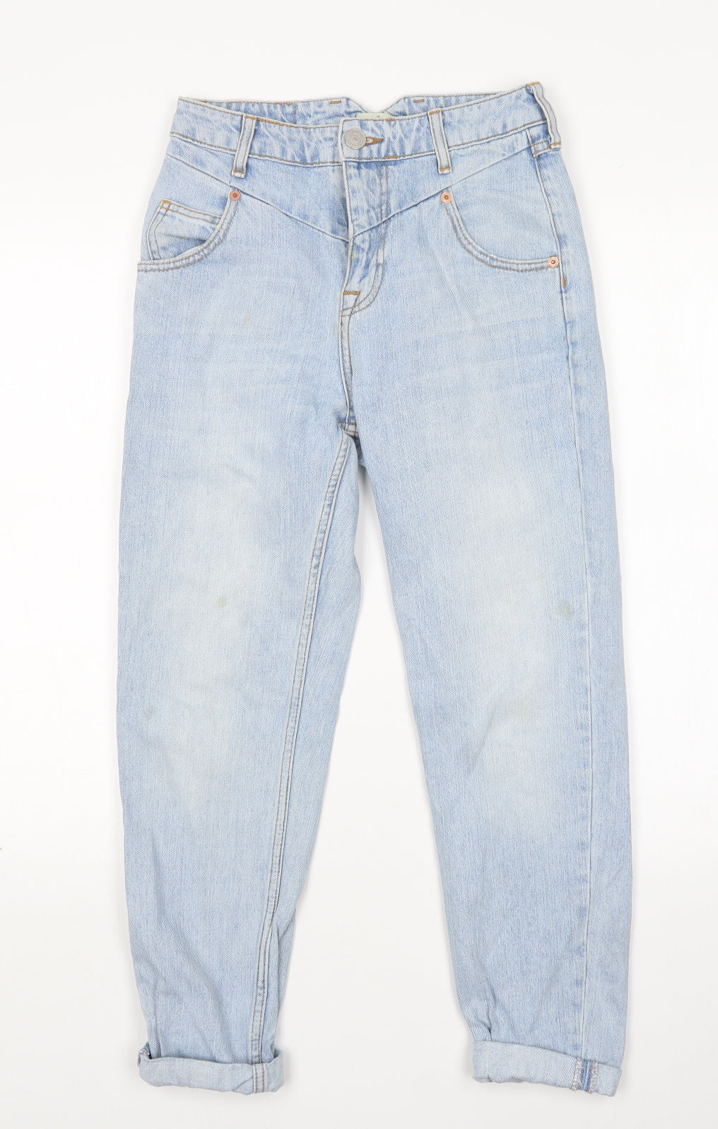 River Island Womens Blue  Cotton Mom Jeans Size 6 L26 in Regular