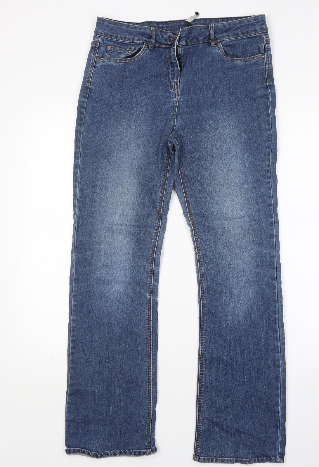 George Womens Blue  Cotton Bootcut Jeans Size 12 L30 in Regular
