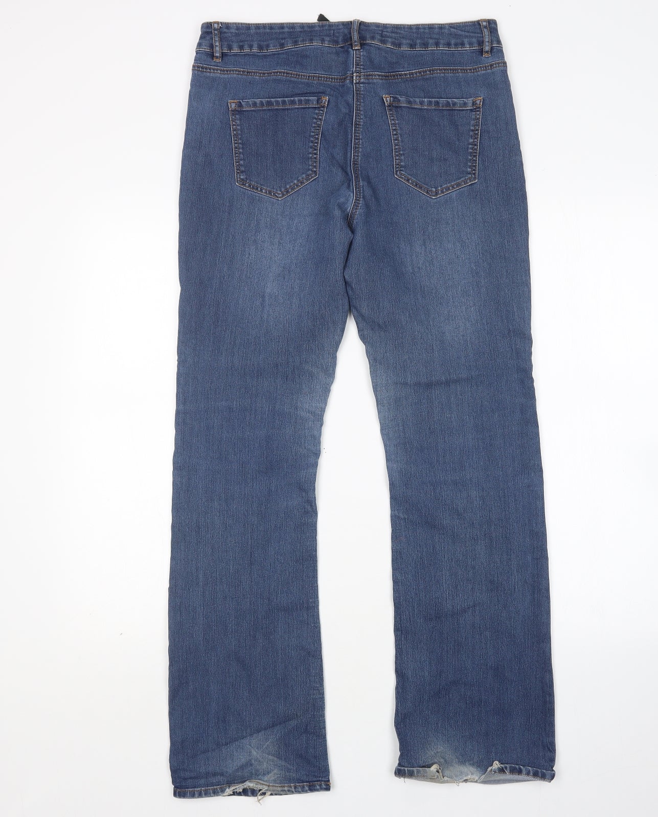 George Womens Blue  Cotton Bootcut Jeans Size 12 L30 in Regular