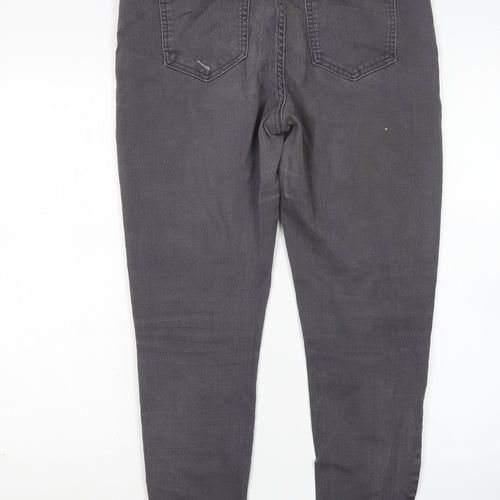 M&S Womens Grey  Cotton Skinny Jeans Size 16 L27 in Regular