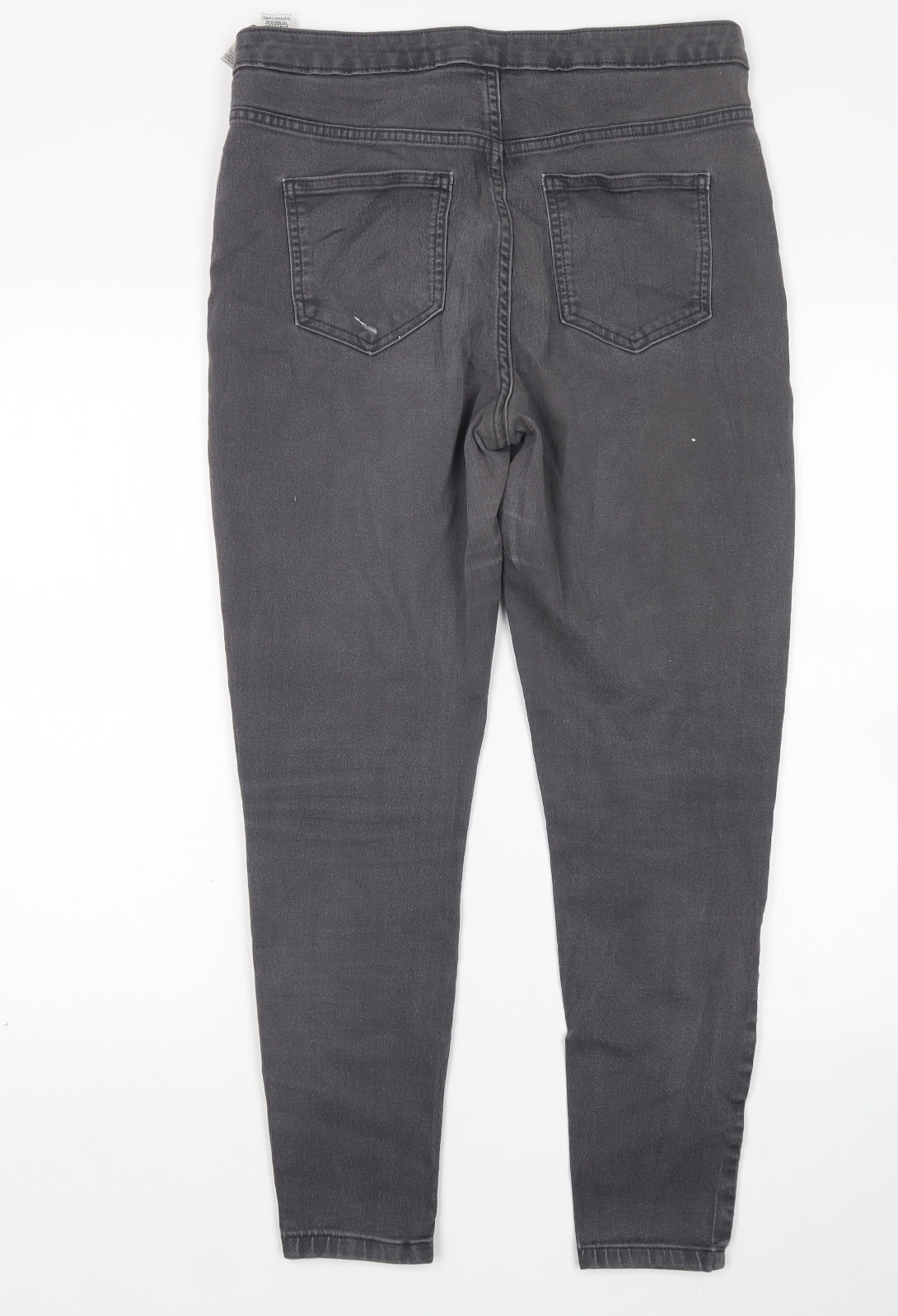 M&S Womens Grey  Cotton Skinny Jeans Size 16 L27 in Regular