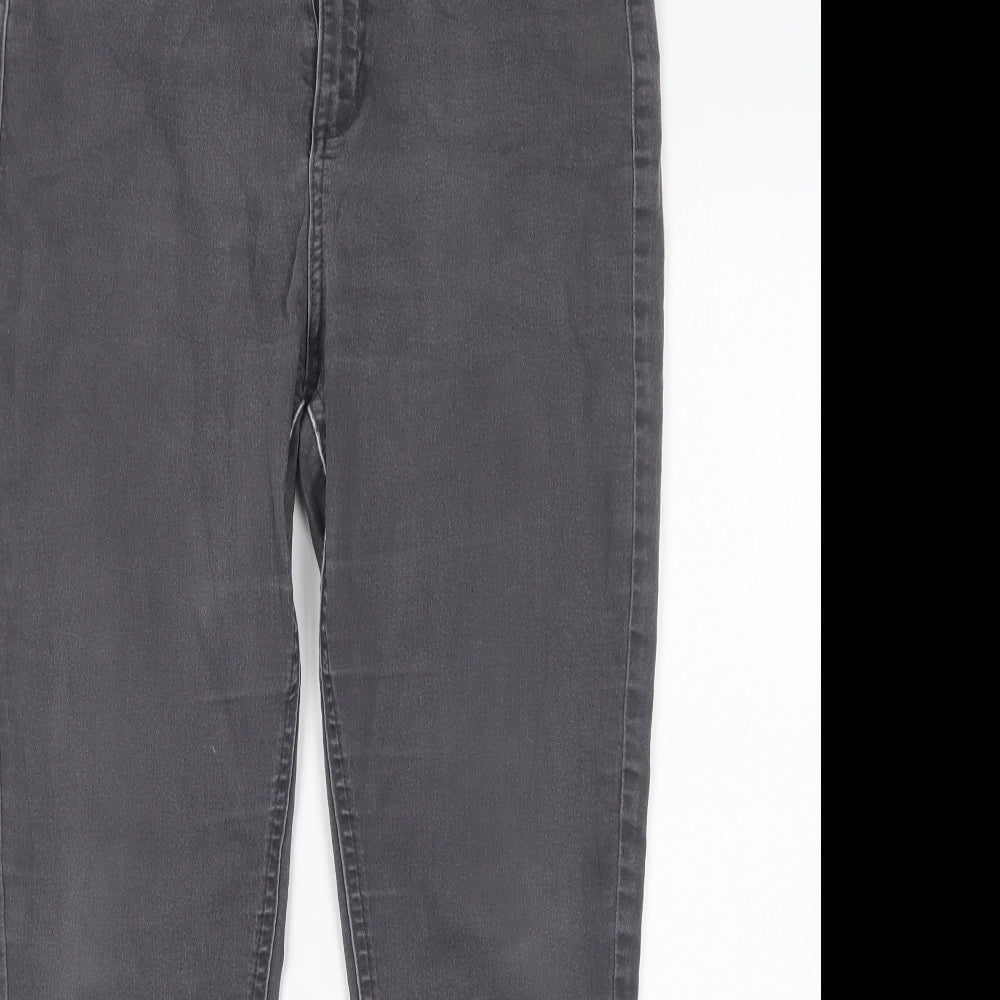 M&S Womens Grey  Cotton Skinny Jeans Size 16 L27 in Regular