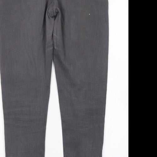 M&S Womens Grey  Cotton Skinny Jeans Size 16 L27 in Regular