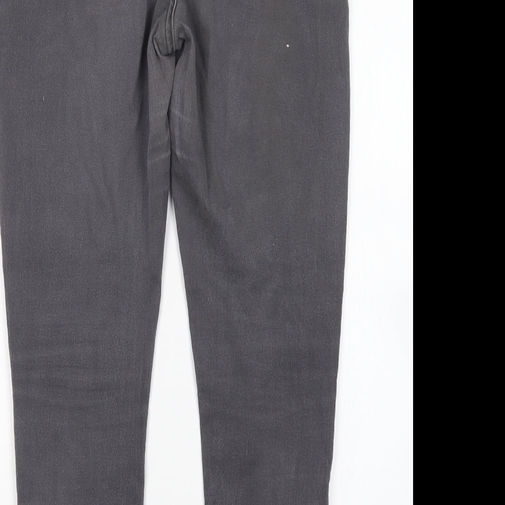 M&S Womens Grey  Cotton Skinny Jeans Size 16 L27 in Regular