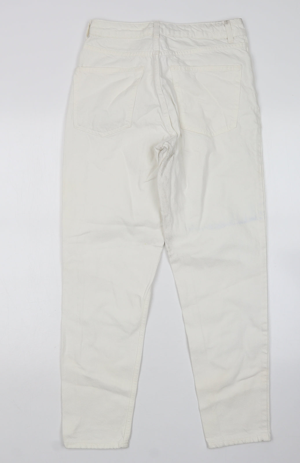 Topshop Womens White  Polyester Mom Jeans Size 28 in L28 in Regular