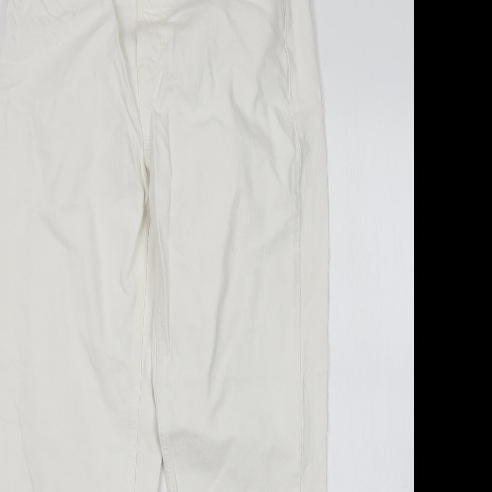 Topshop Womens White  Polyester Mom Jeans Size 28 in L28 in Regular