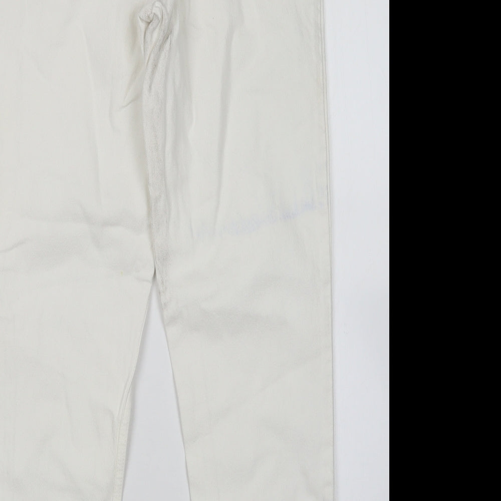 Topshop Womens White  Polyester Mom Jeans Size 28 in L28 in Regular