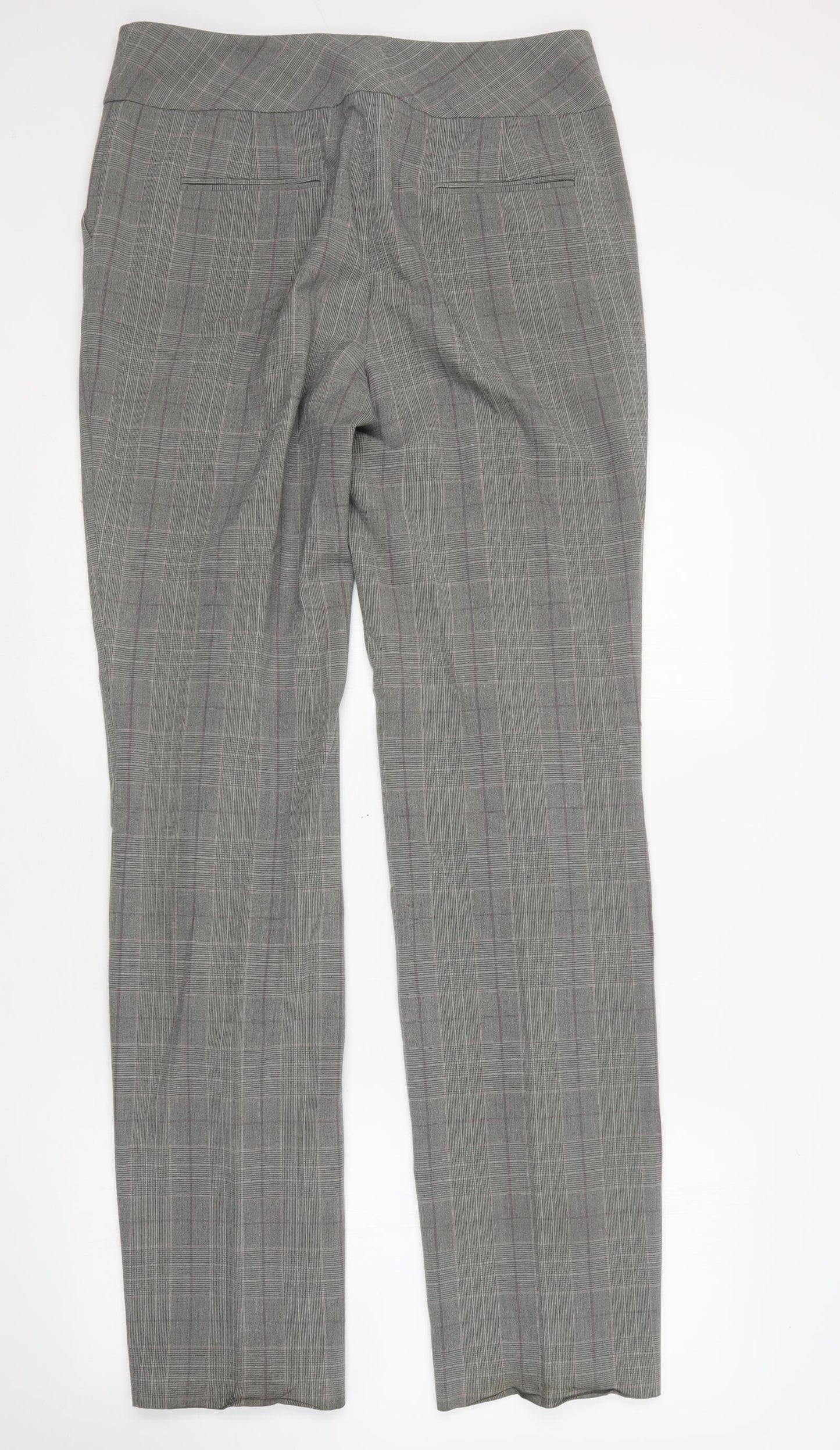 NEXT Womens Multicoloured Houndstooth Polyester Trousers  Size 12 L34 in Regular