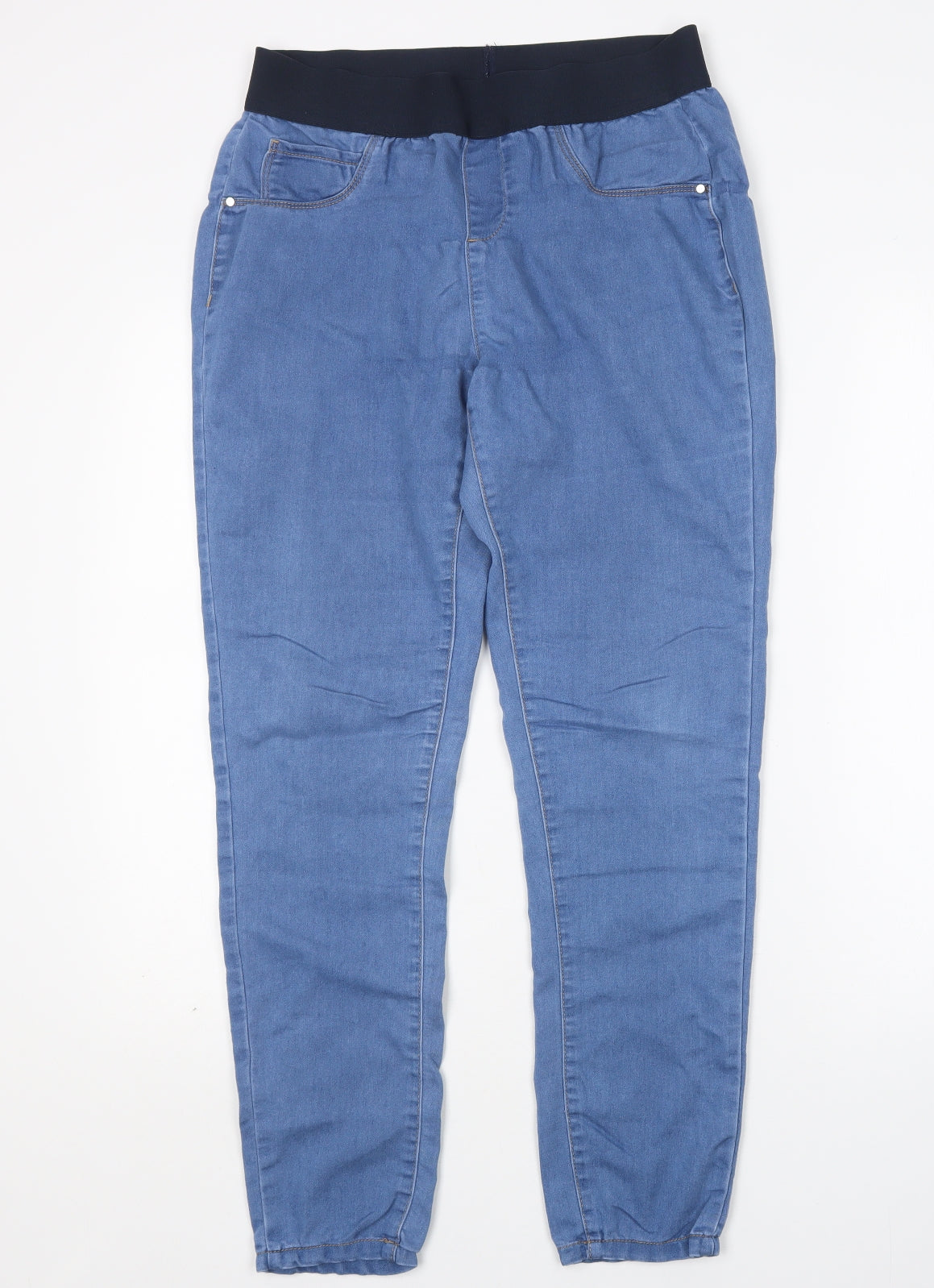 Preworn Womens Blue  Cotton Jegging Jeans Size 12 L29 in Regular