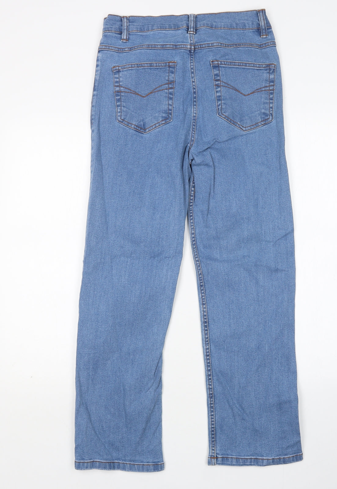 Cotton Traders Womens Blue  Cotton Straight Jeans Size 10 L28 in Regular
