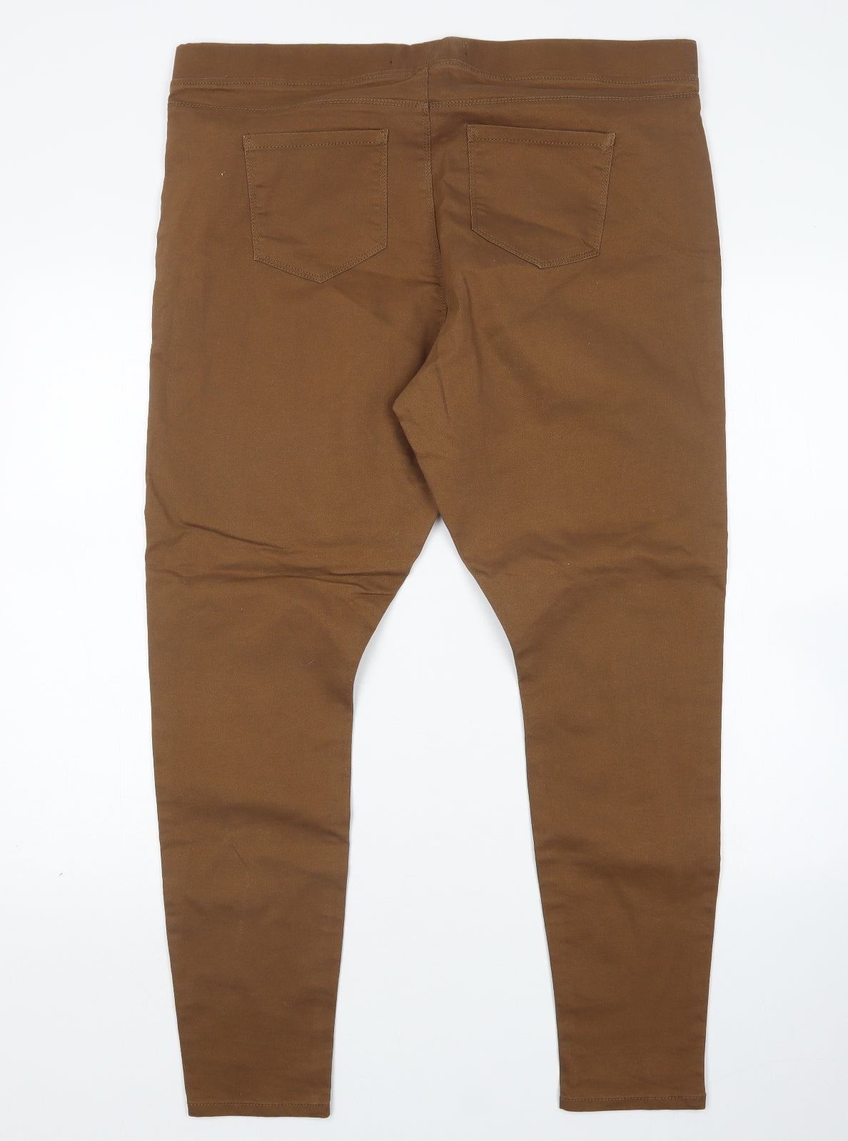 Pep&Co Womens Brown  Cotton Jegging Jeans Size 18 L29 in Regular