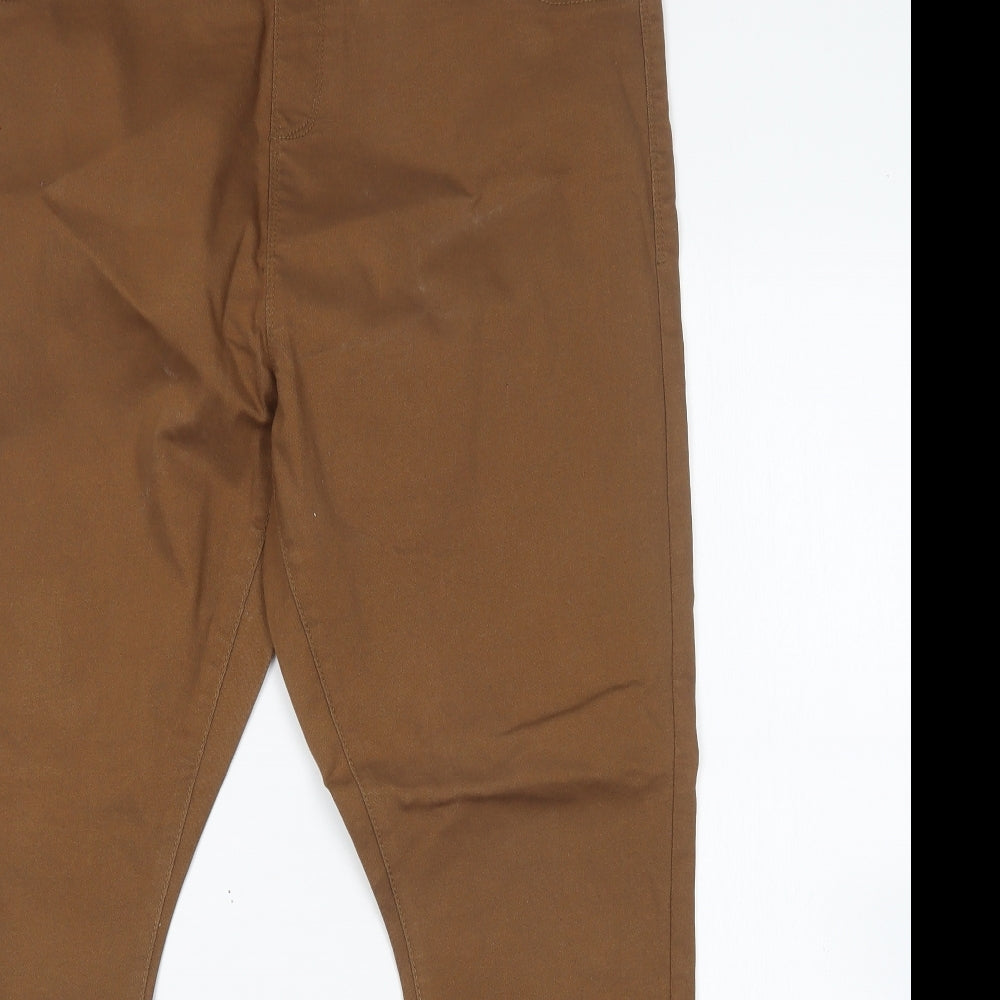 Pep&Co Womens Brown  Cotton Jegging Jeans Size 18 L29 in Regular