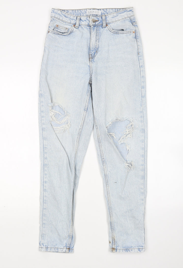 denim Co Womens Blue Cotton Mom Jeans Size 6 L28 in Regular