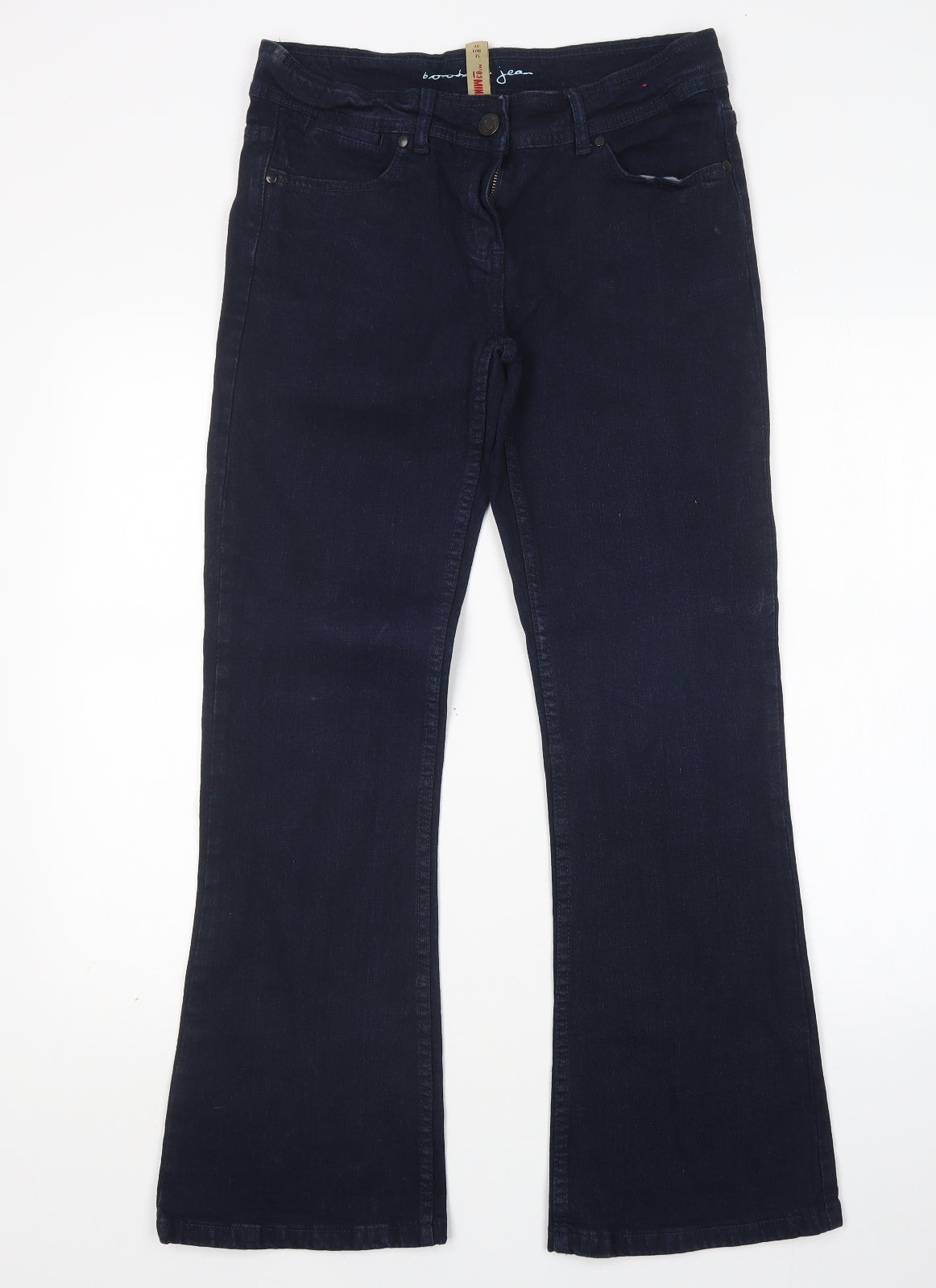 Denim Co Womens Blue  Cotton Bootcut Jeans Size 12 L30 in Regular