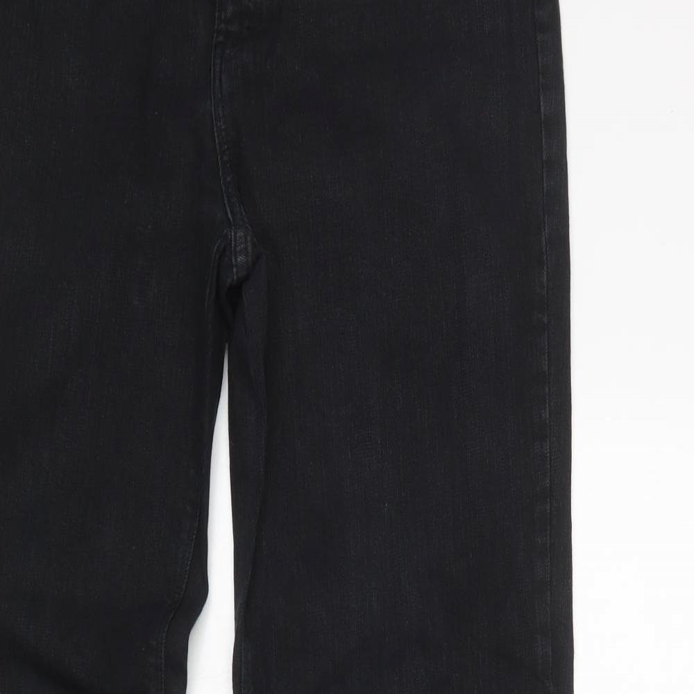 Hula Womens Black  Cotton Bootcut Jeans Size 14 L32 in Regular