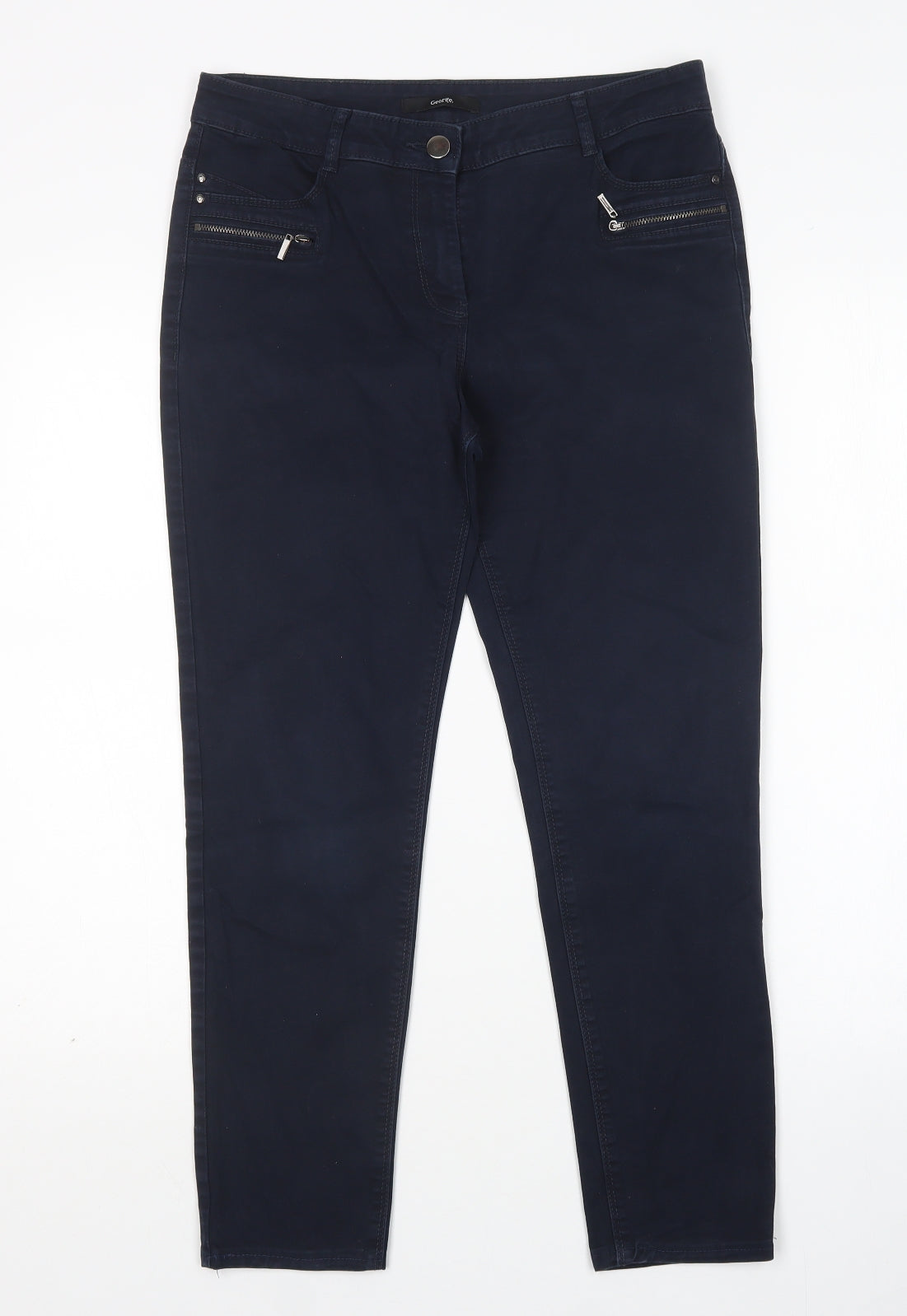 George Womens Blue  Cotton Skinny Jeans Size 10 L26 in Regular